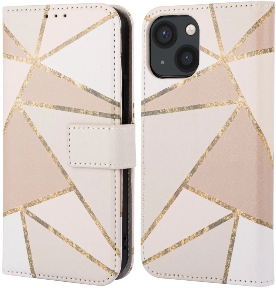 Imoshion iPhone 13 Hoesje Beige Graphic - 3 Pasjes