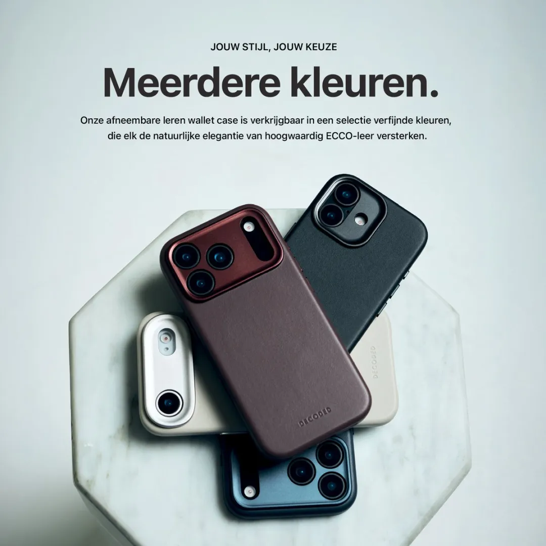 Decoded 2-in-1 Leer Hoesje iPhone 17 Pro Max - Beige - 3 Pasjes