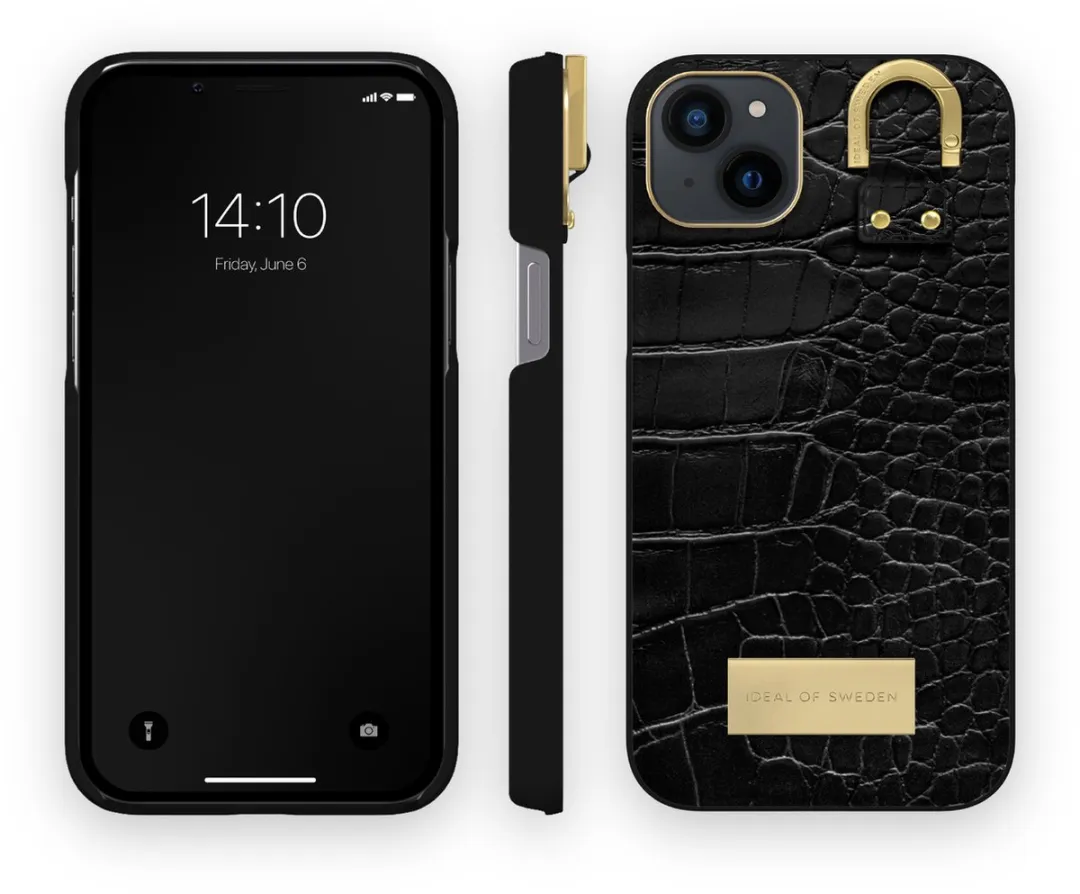 iDeal of Sweden Atelier Hoesje iPhone 14 Plus - Black Croco - IDACSS22-I2267-334 - afbeelding 5 van 5