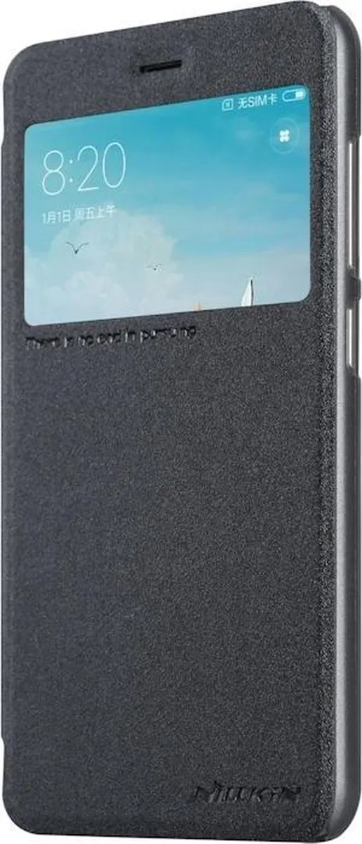 Nillkin New Sparkle S-View Book Case Xiaomi Redmi 4X - Antraciet/Zwart