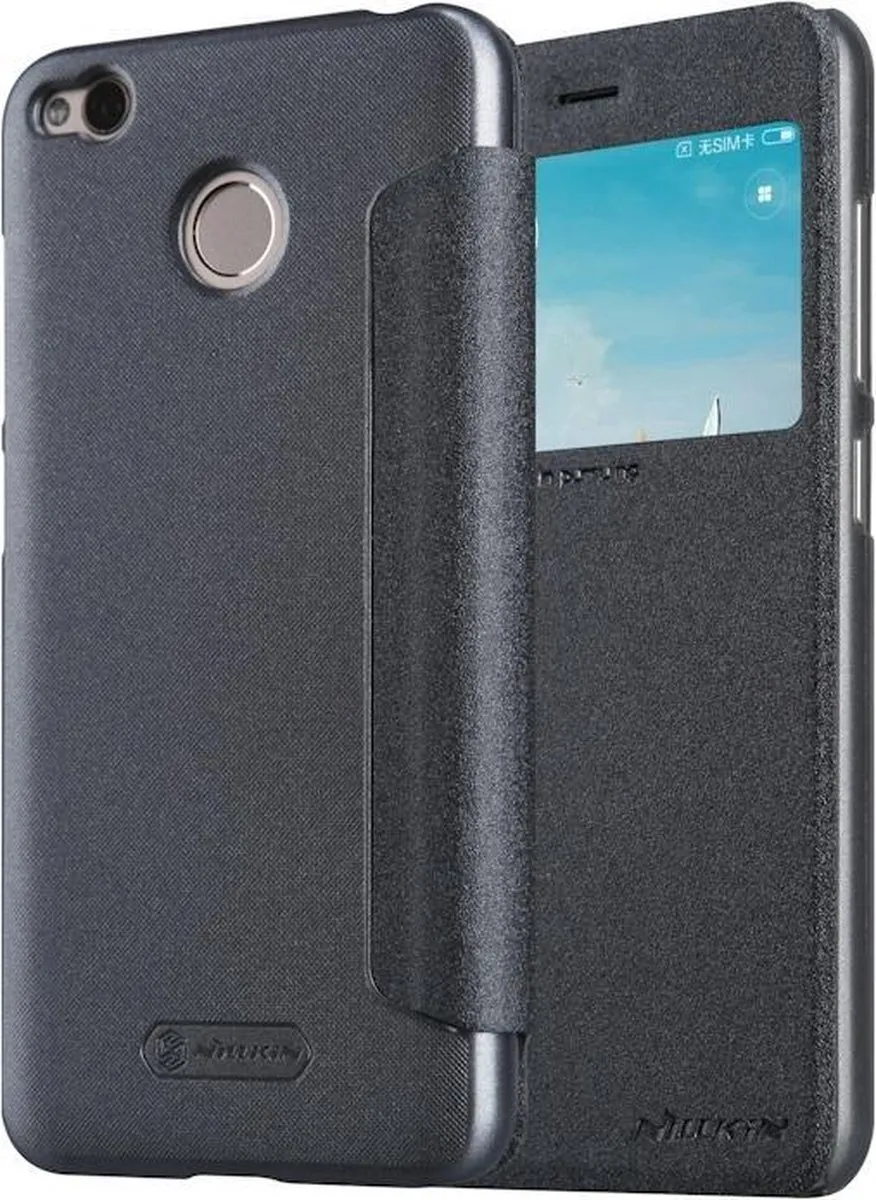 Nillkin New Sparkle S-View Book Case Xiaomi Redmi 4X - Antraciet/Zwart