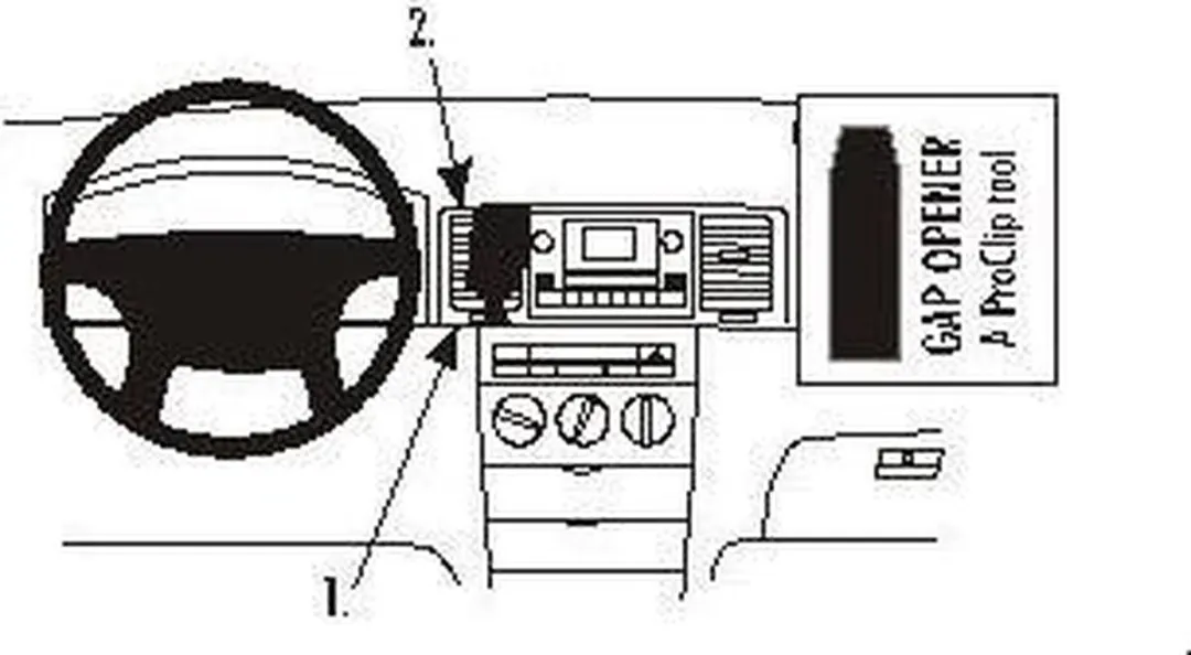 Brodit ProClip Toyota Corolla 2002-2007 Center Mount 853025 - Zwart - afbeelding 6 van 6