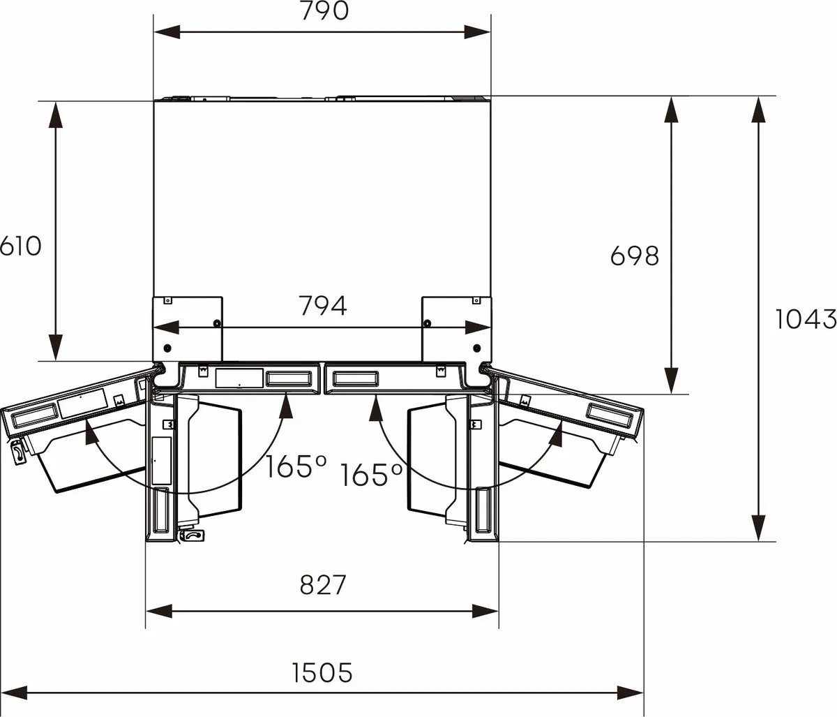 Hisense RQ5P470SAFE Cross-door Koel-vriescombinatie 483L - Zwart