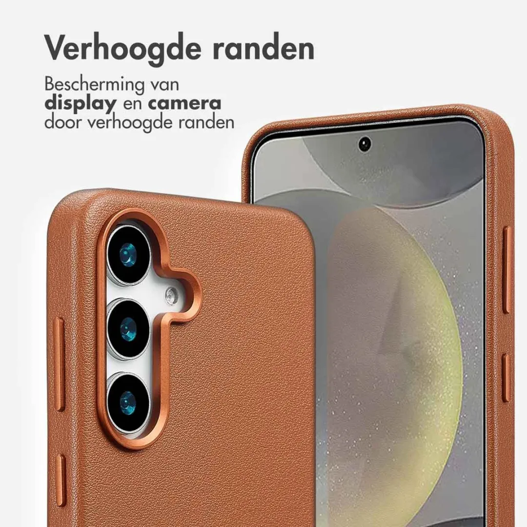 Accezz Hoesje Samsung Galaxy S25 Plus Magnetisch Leder - Sienna Brown