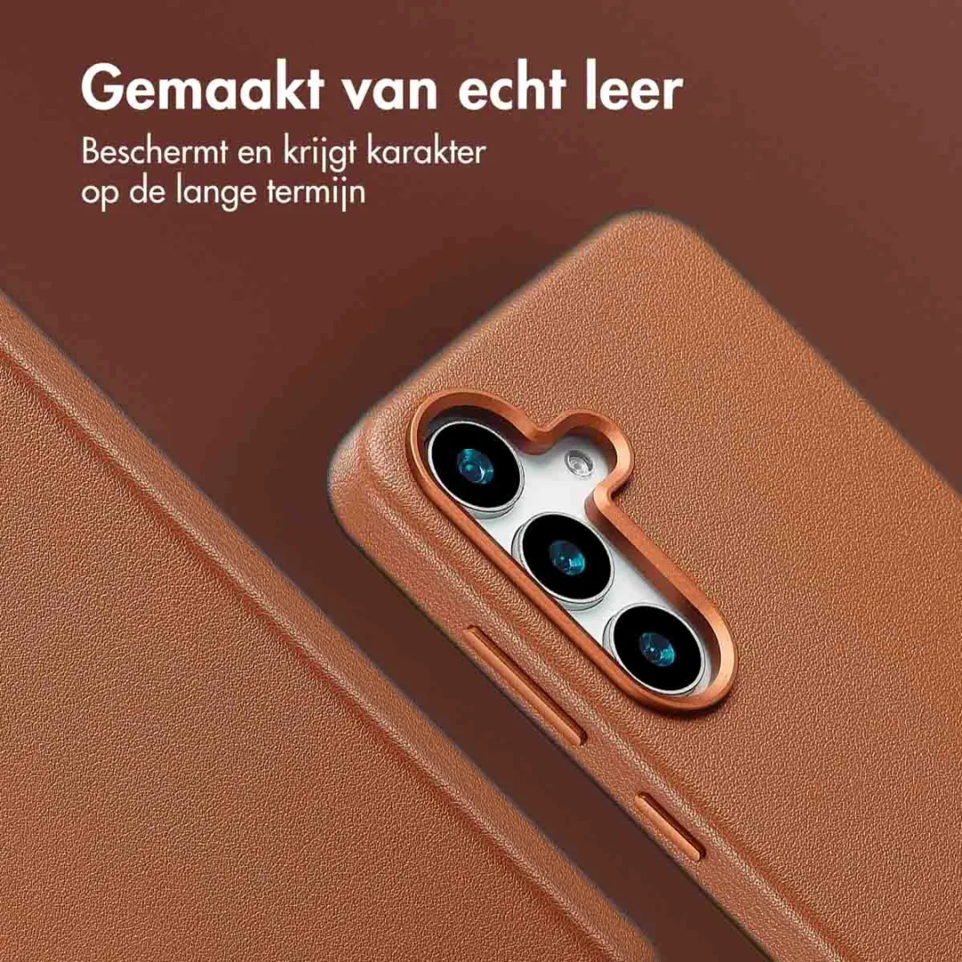 Accezz Hoesje Samsung Galaxy S25 Plus Magnetisch Leder - Sienna Brown