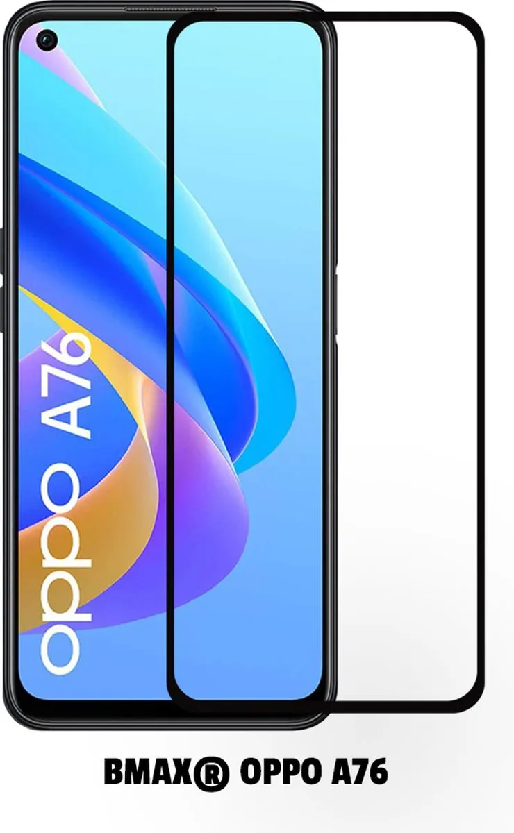 BMAX OPPO A76 Screenprotector 2 Stuks - Zwart