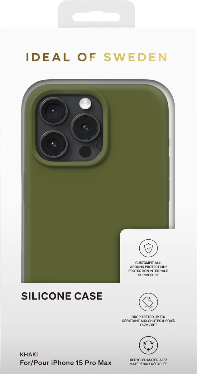 iDeal of Sweden Silicone Case iPhone 15 Pro Max - Khaki IDSICMS-I2361-83