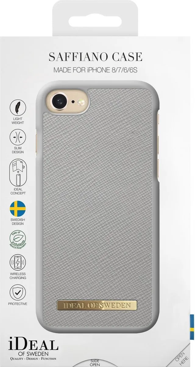 iDeal of Sweden Fashion Case Saffiano IDFCSA-I7-62 - iPhone 8/7/6/6S Grijs