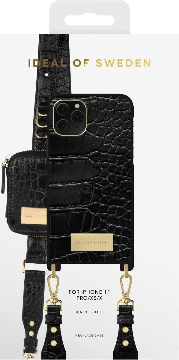 iDeal of Sweden Atelier Necklace iPhone 11 Pro/XS/X - Black Croco
