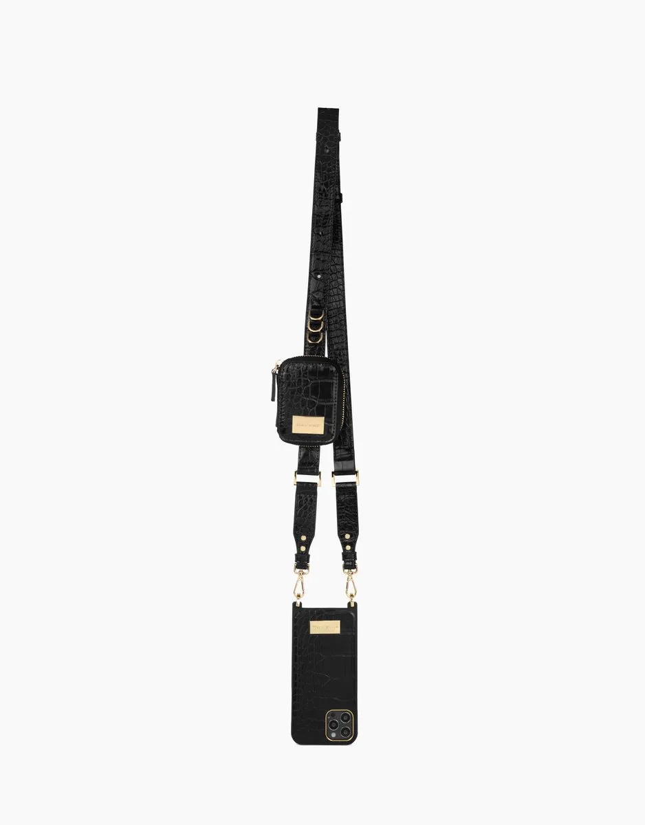iDeal of Sweden Atelier Necklace iPhone 11 Pro/XS/X - Black Croco