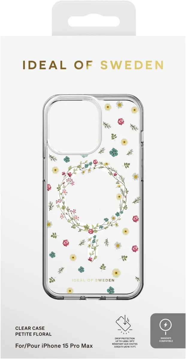 iDeal of Sweden Clear Case iPhone 15 Pro Max - Petite Floral - MagSafe
