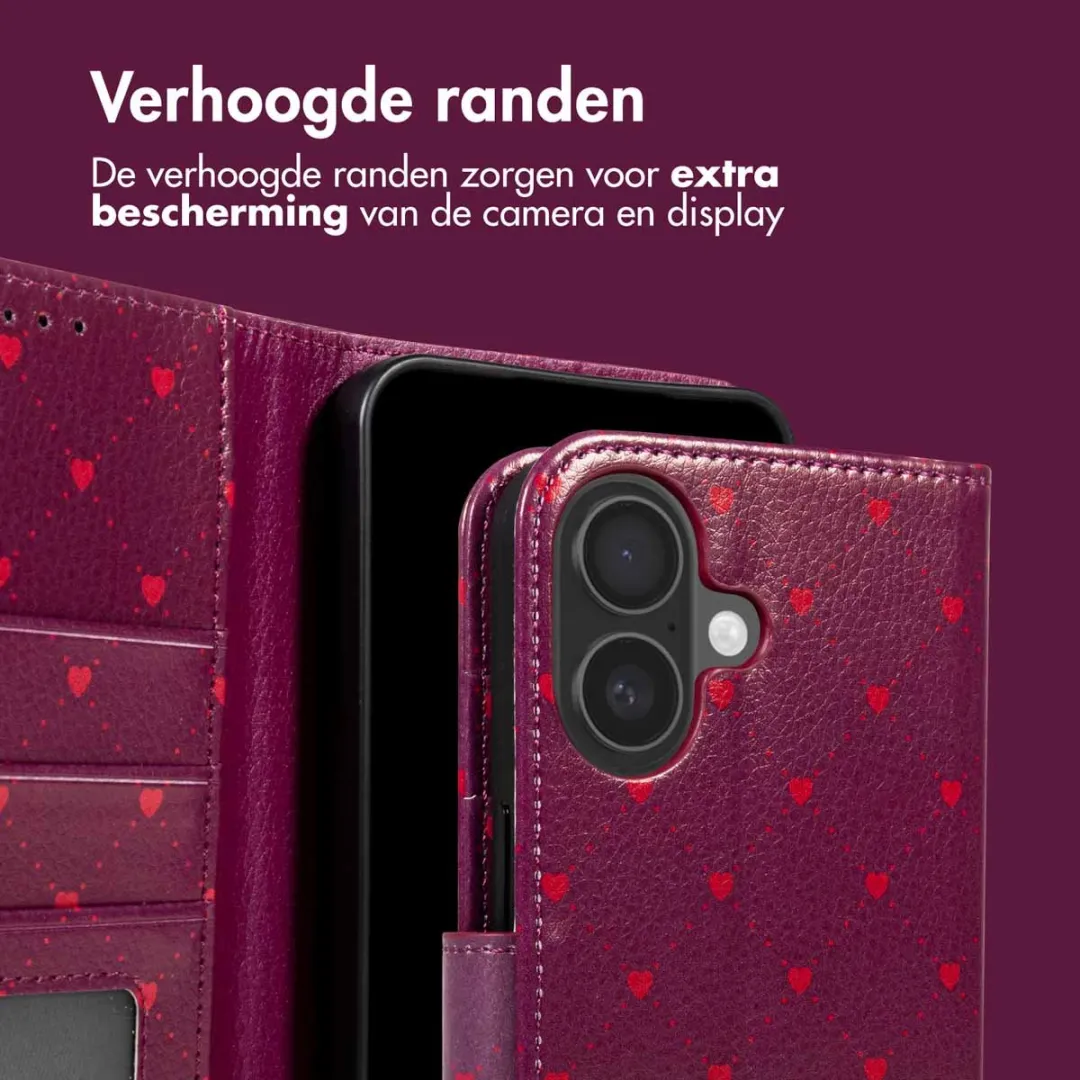 Imoshion iPhone 16 Bookcase Hoesje - 3 Pasjes - Rood