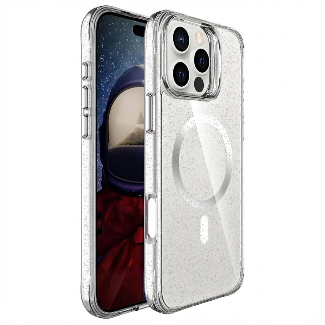 Imoshion Hoesje iPhone 16 Pro Max - Glitter Zilver - MagSafe