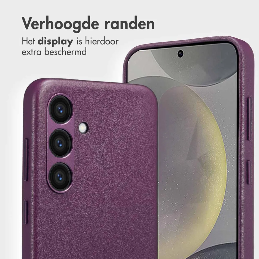 Accezz Galaxy S24 Leather Bookcase Hoesje - 3 Pasjes - Paars