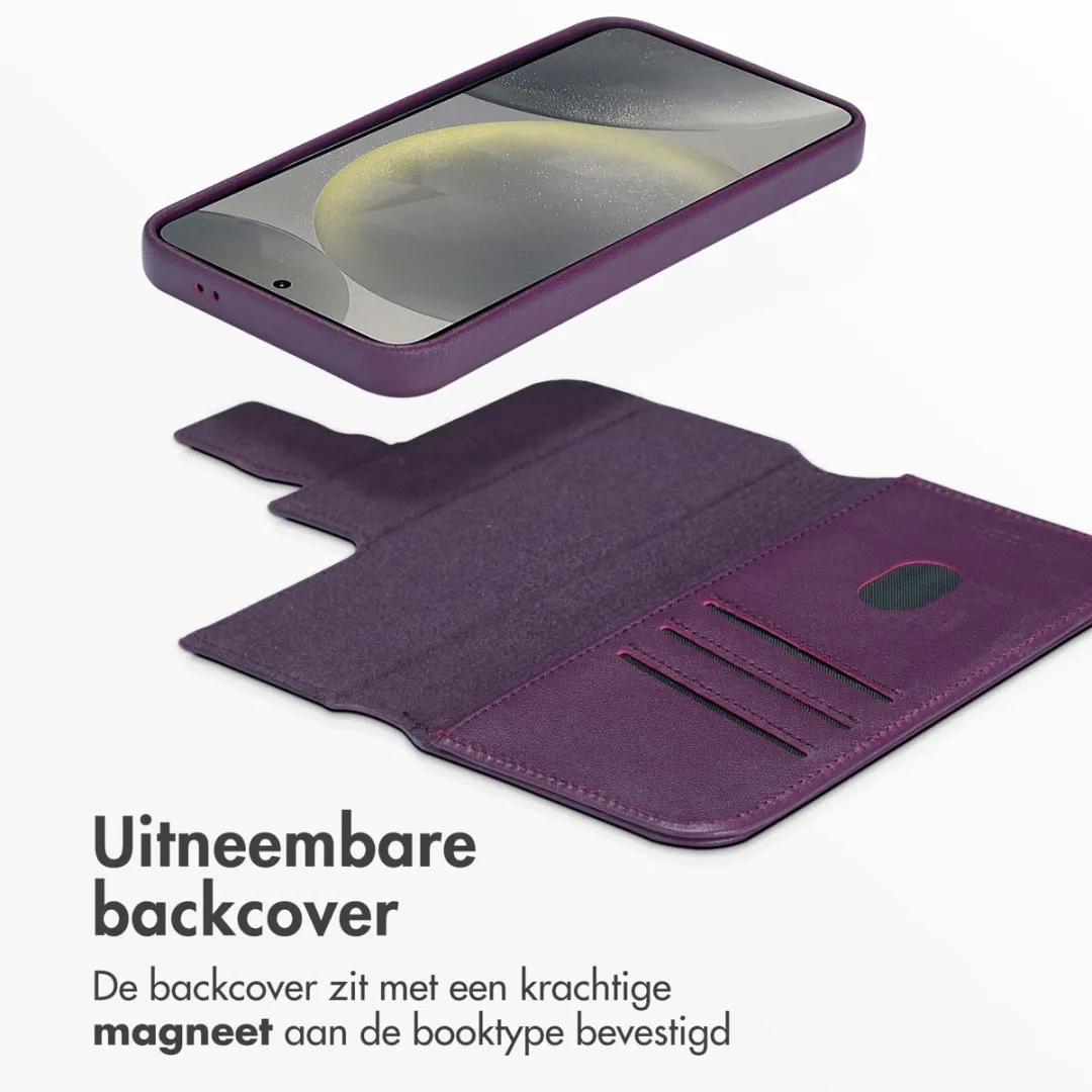 Accezz Galaxy S24 Leather Bookcase Hoesje - 3 Pasjes - Paars