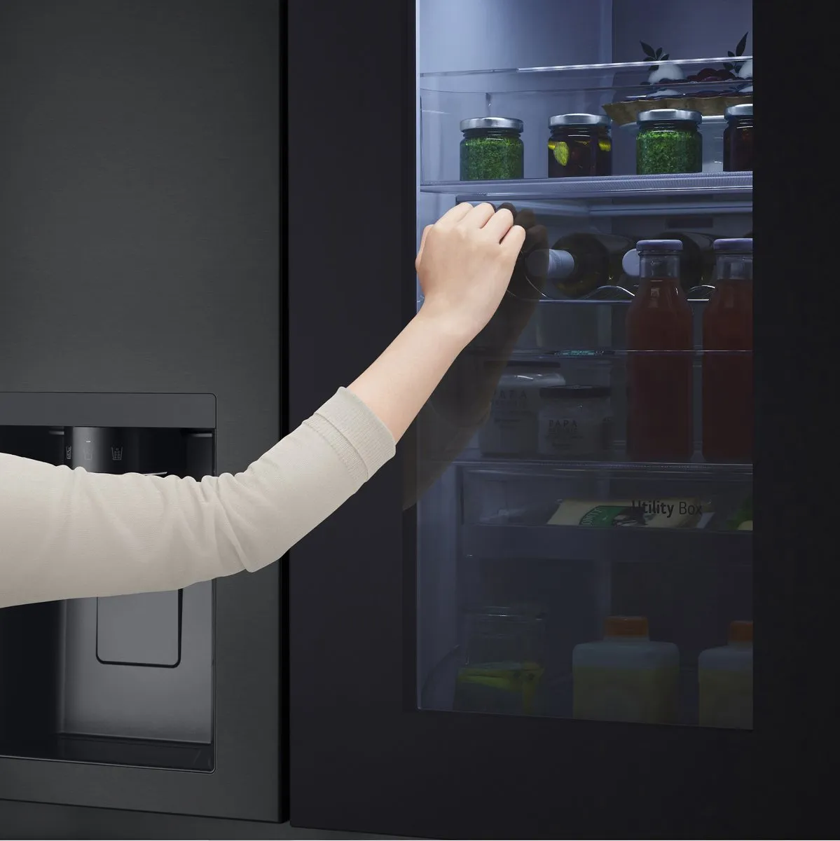LG InstaView GSXE90EVAD Amerikaanse Koelkast 628L - Zwart
