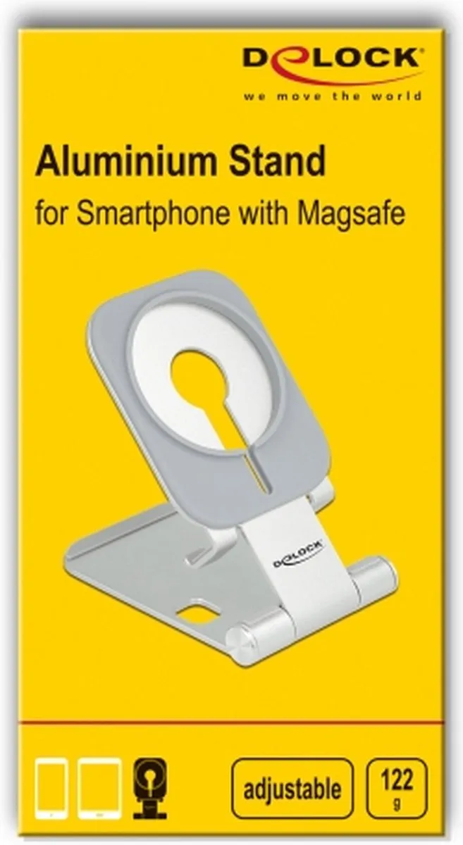 Delock MagSafe Smartphone Stand - Aluminium - afbeelding 6 van 6