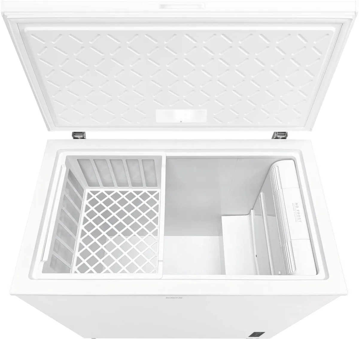 Inventum VK980W No Frost vrieskist - 233 liter - 98,6 cm breed - Supervriezen - Geschikt voor garage tot -15°C - Digitale thermostaat - 1 opbergkorf - Diepvrieskist - Wit