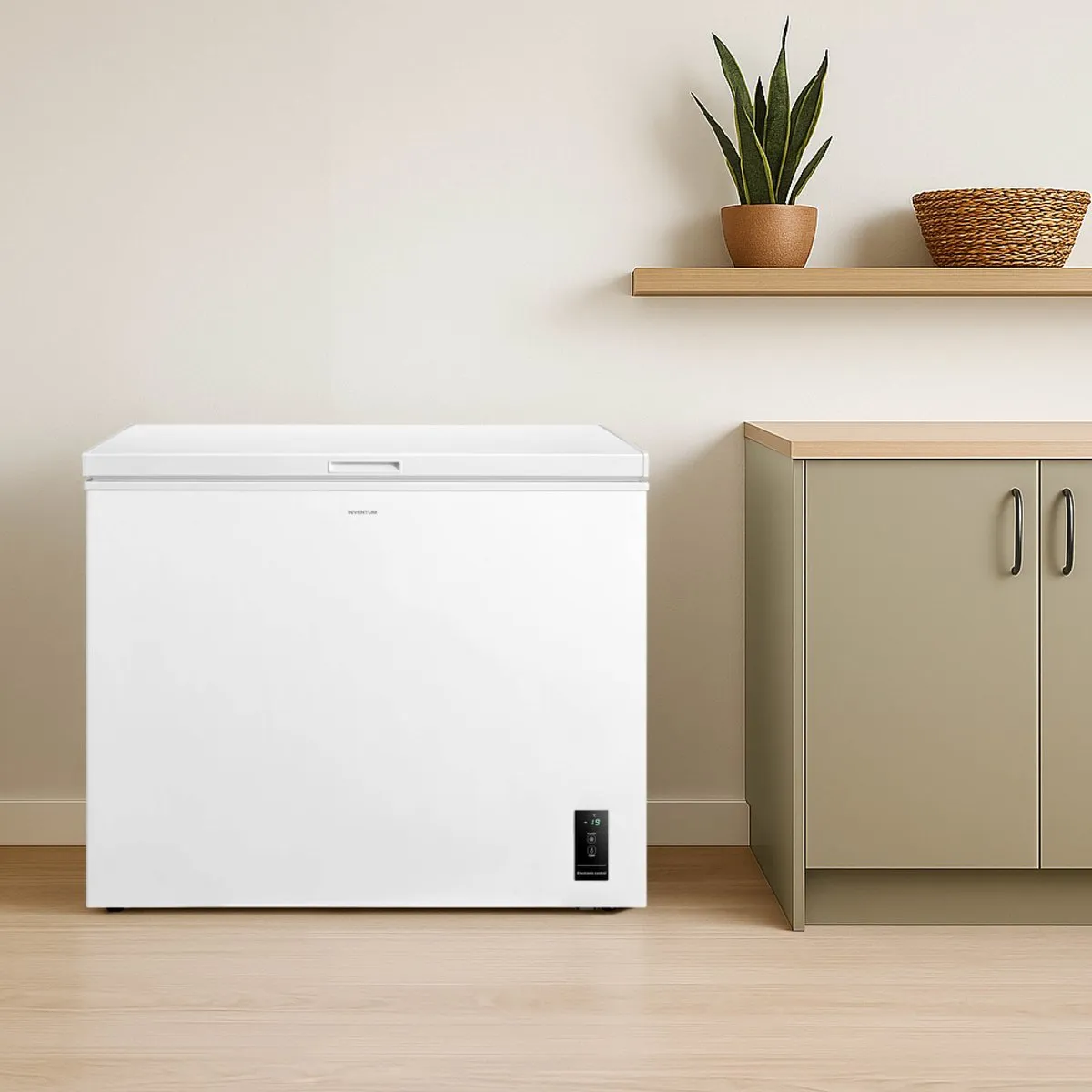 Inventum VK980W No Frost vrieskist - 233 liter - 98,6 cm breed - Supervriezen - Geschikt voor garage tot -15°C - Digitale thermostaat - 1 opbergkorf - Diepvrieskist - Wit