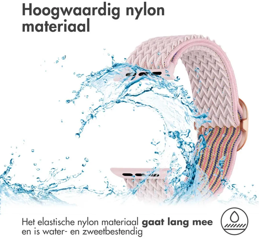 Imoshion Elastisch Nylon Bandje Apple Watch - Roze