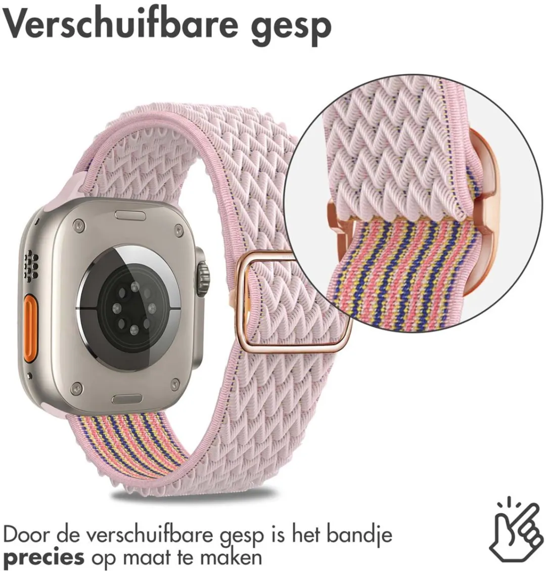 Imoshion Elastisch Nylon Bandje Apple Watch - Roze