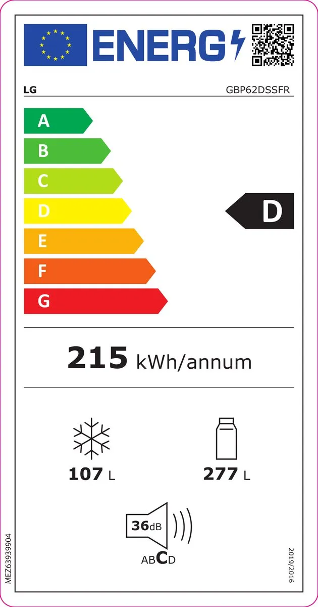 LG GBP62DSSFR Koel-vriescombinatie - 419L Grafiet/RVS