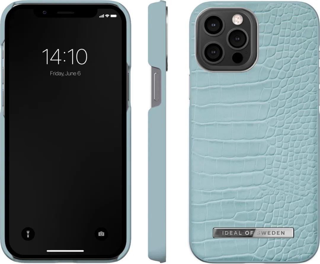iDeal of Sweden Atelier Case iPhone 13 Pro Max - Soft Blue Croco - afbeelding 3 van 6