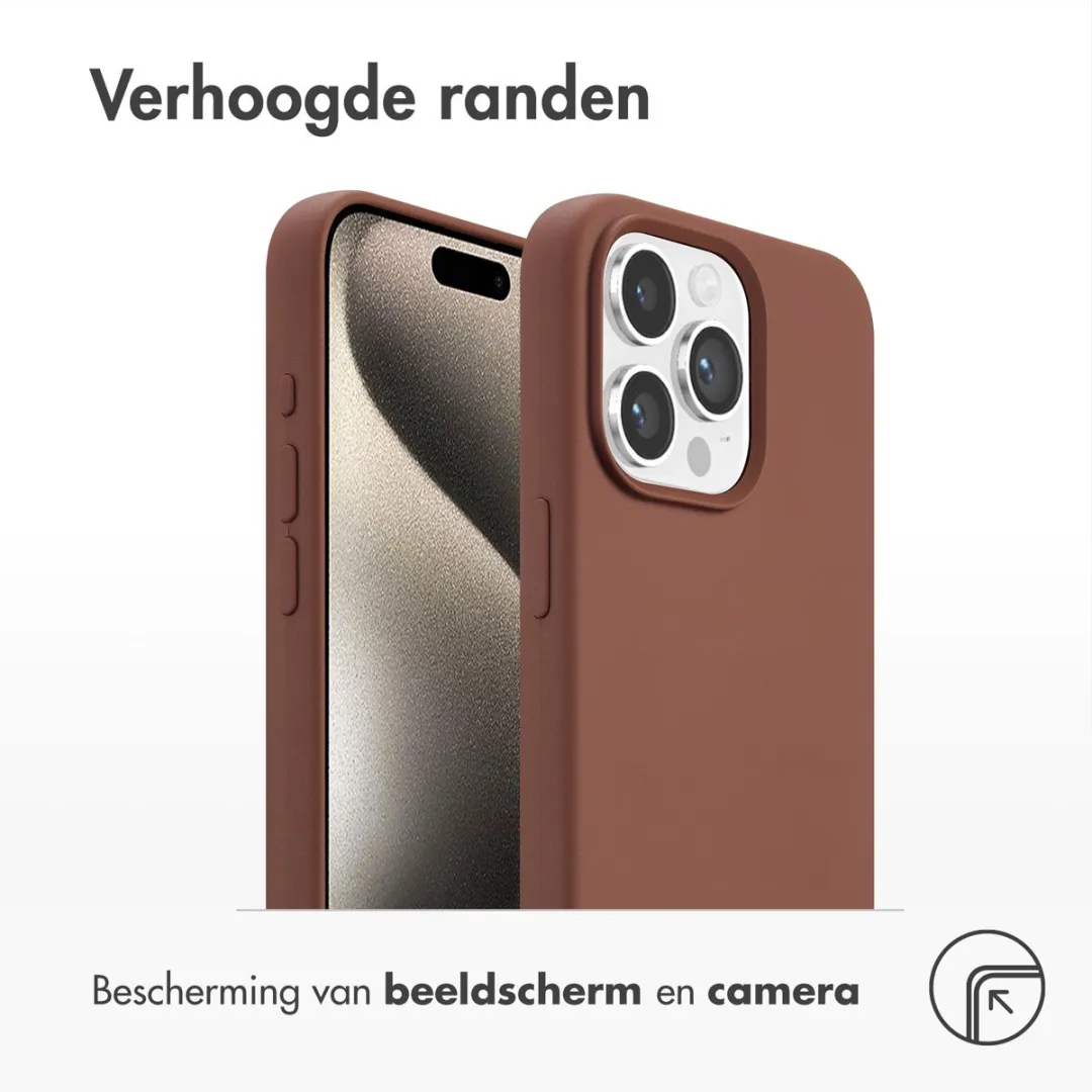 Accezz Hoesje iPhone 15 Pro Max - Liquid Silicone - New Tea Brown - afbeelding 6 van 6