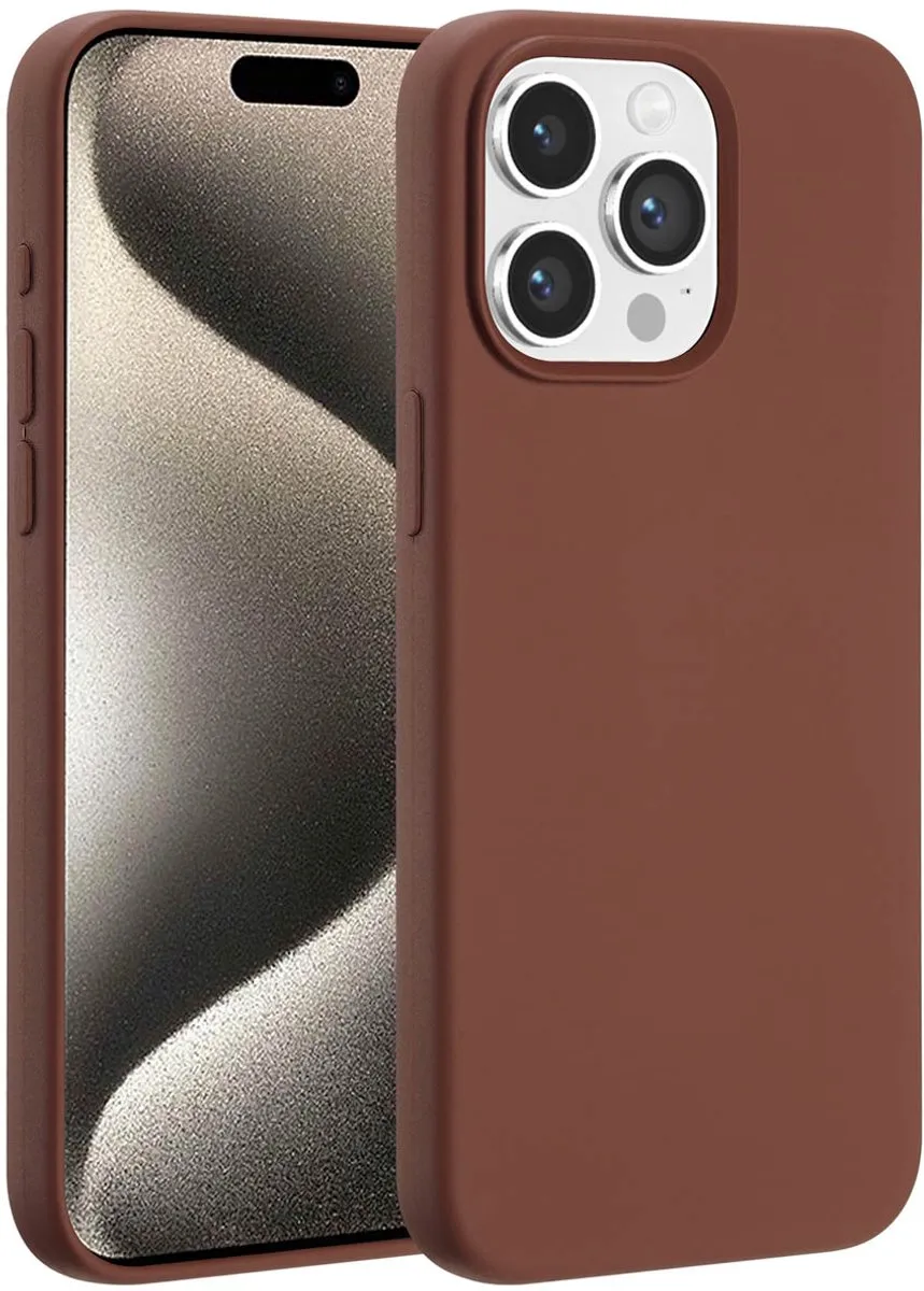 Accezz Hoesje iPhone 15 Pro Max - Liquid Silicone - New Tea Brown