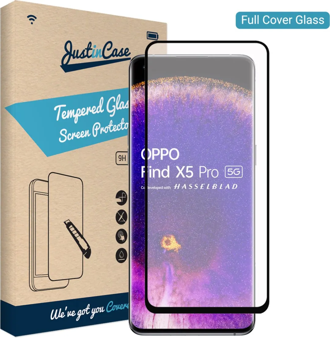 Just in Case Cazy Screenprotector OPPO Find X5 Pro - Full Cover Glas