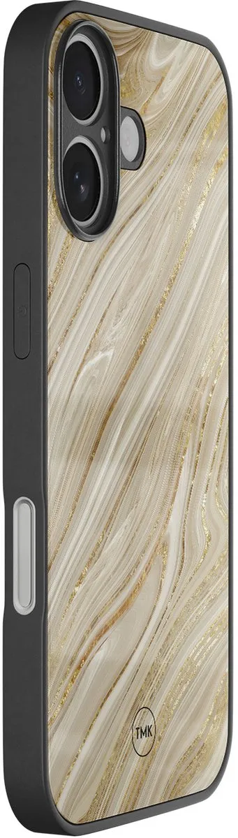 Casevibes iPhone 16 Hoesje Golden Marble - Goud