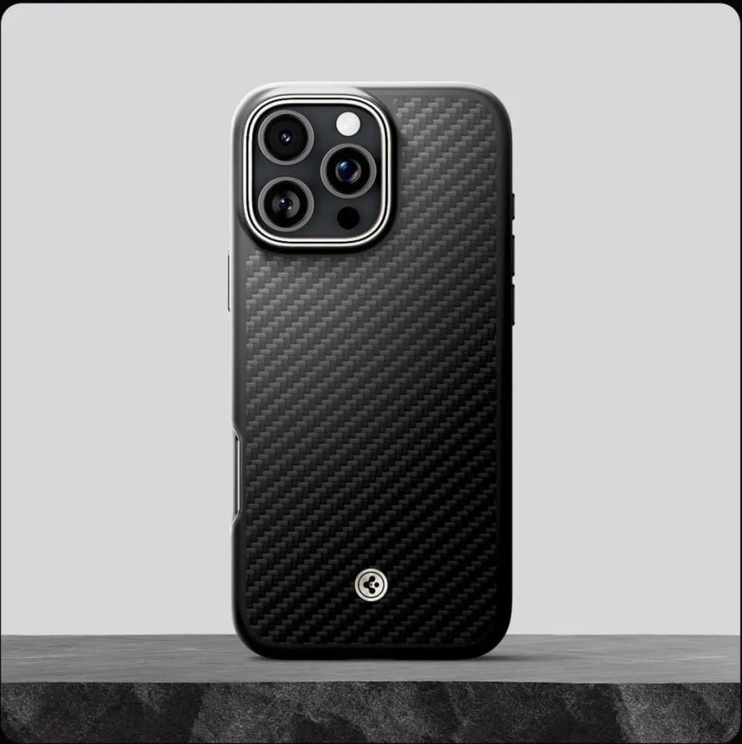 Spigen Enzo Aramid Hoesje iPhone 16 Pro Max - Matte Zwart - afbeelding 6 van 6