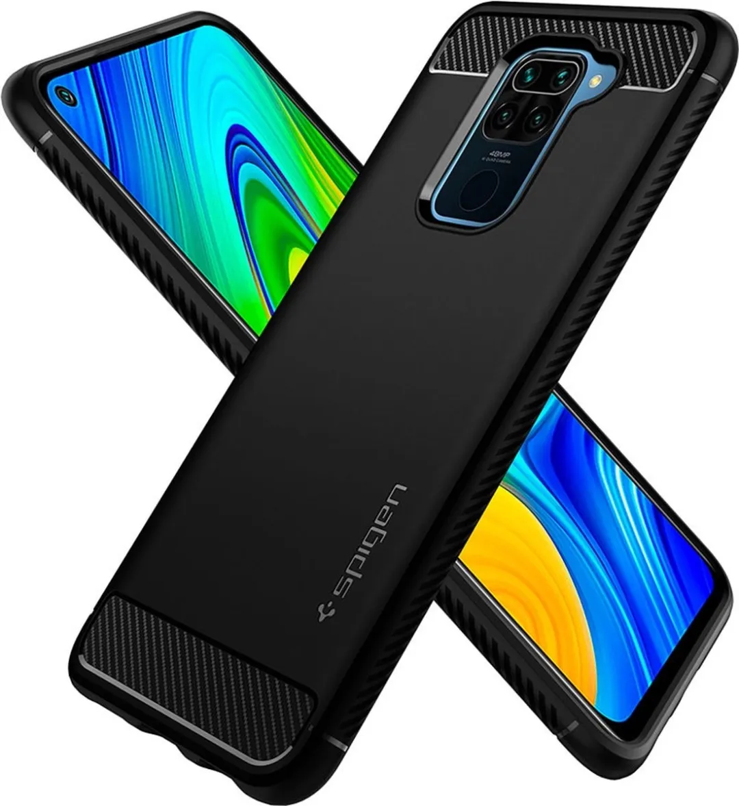 Spigen Rugged Armor ACS01192 Hoesje - Xiaomi Redmi Note 9 - Zwart - afbeelding 6 van 6