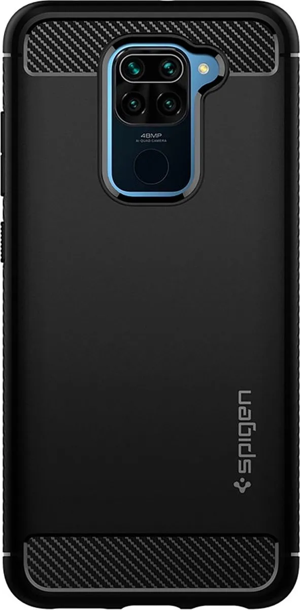 Spigen Rugged Armor ACS01192 Hoesje - Xiaomi Redmi Note 9 - Zwart - afbeelding 3 van 6