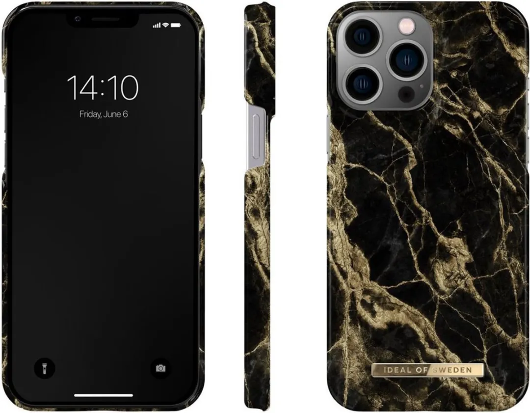 iDeal of Sweden iPhone 13 Pro Max Backcover Golden Smoke Marble
