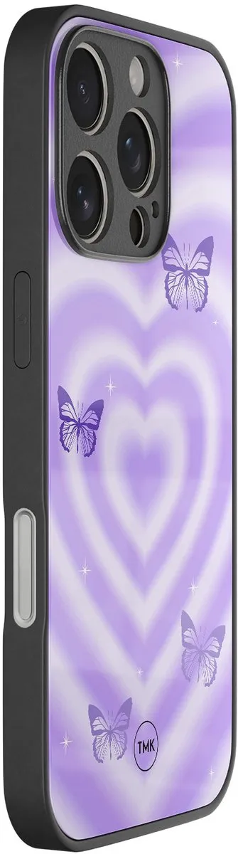 Casevibes iPhone 16 Pro Hoesje - Vlinders Retro Paars - TPU