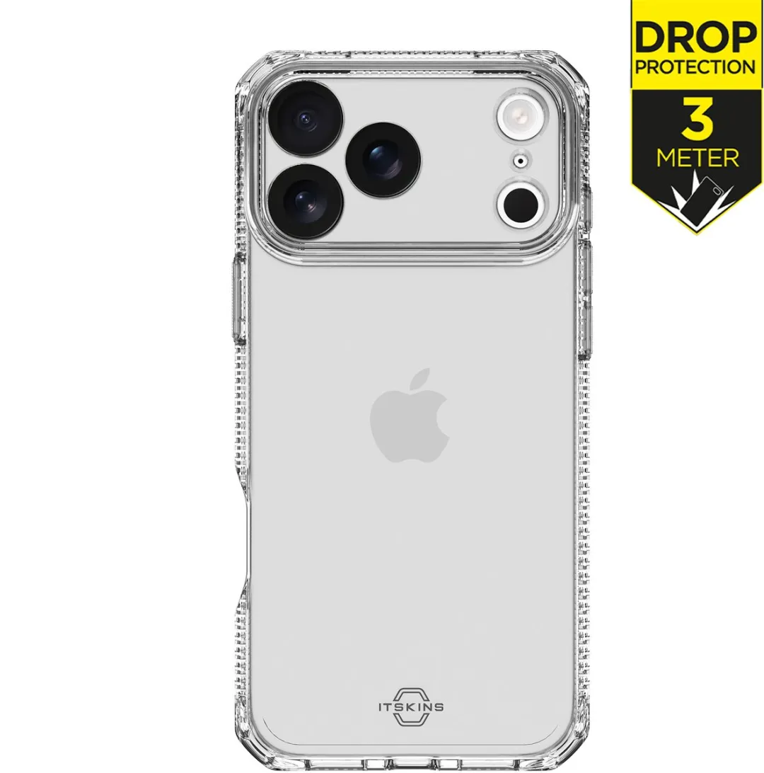 ITSKINS Doorzichtig Hoesje geschikt voor Apple iPhone 17 Pro Telefoonhoesje Flexibel TPU | ITSKINS Level 2 SpectrumClear R Backcover Shockproof | Doorzichtig Telefoonhoesje iPhone 17 Pro | Schokbestendig iPhone 17 Pro Telefoonhoesje | Anti Shock