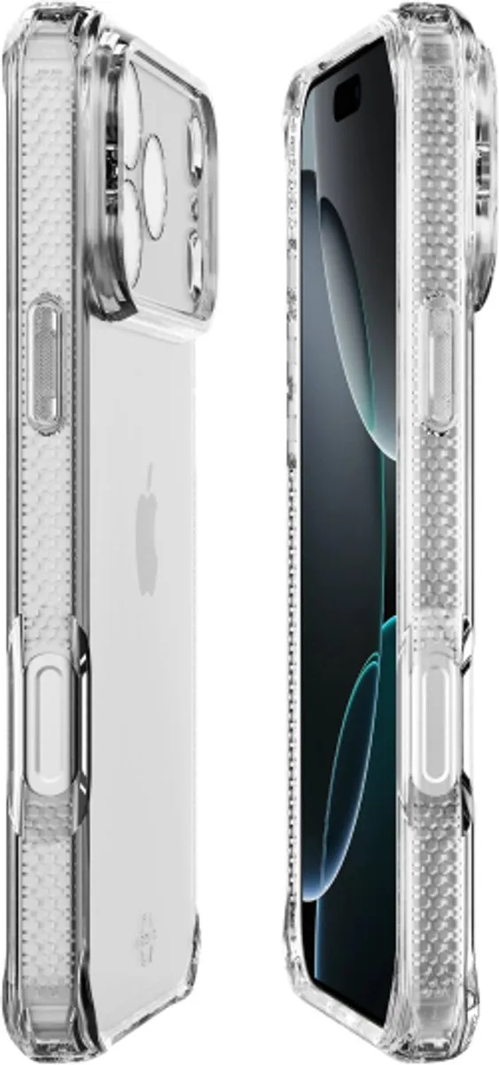 ITSKINS Doorzichtig Hoesje geschikt voor Apple iPhone 17 Pro Telefoonhoesje Flexibel TPU | ITSKINS Level 2 SpectrumClear R Backcover Shockproof | Doorzichtig Telefoonhoesje iPhone 17 Pro | Schokbestendig iPhone 17 Pro Telefoonhoesje | Anti Shock