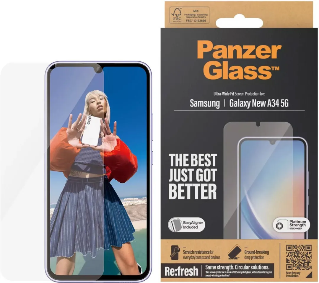 PanzerGlass PZ-7357 Screenprotector Samsung Galaxy A34 - Ultra-Wide Fit