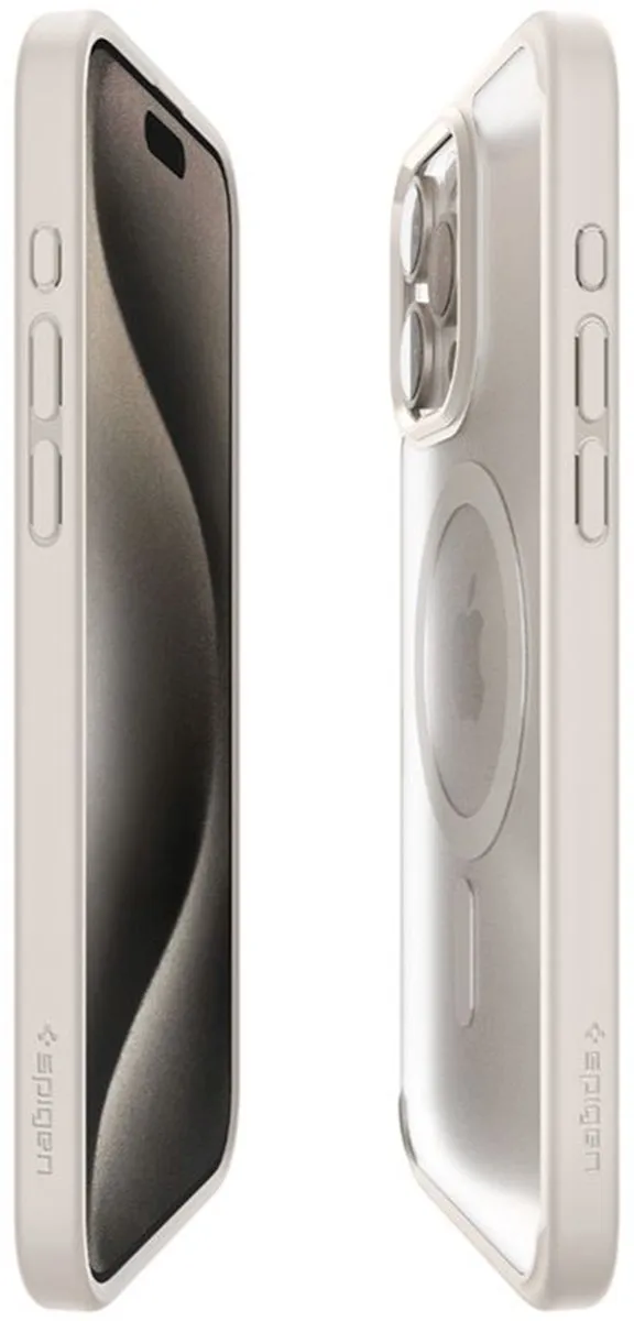 Spigen Ultra Hybrid MagSafe iPhone 15 Pro Hoesje - Frost Natural Titanium - 12157