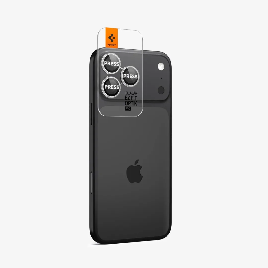 Spigen Optik Pro EZ Fit Lens Protector - iPhone 17/16/15/14 Pro (Max) - 2 Stuks - Zilver - afbeelding 6 van 6