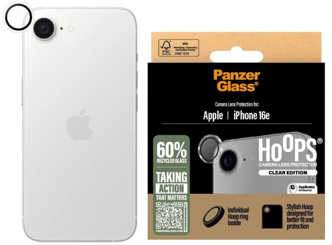 PanzerGlass Hoops iPhone 16e Camera Lens Protector - Case Friendly