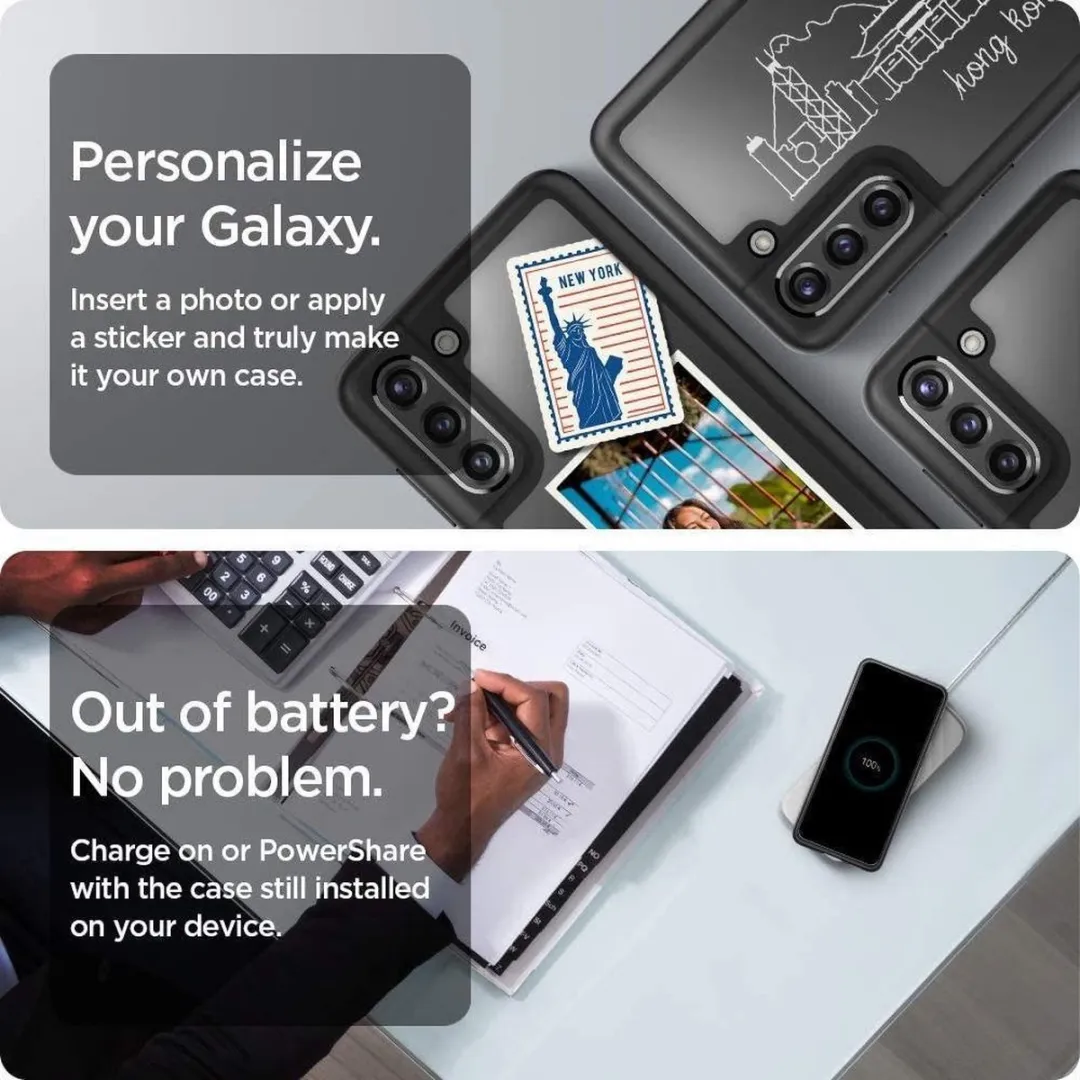 Spigen Samsung Galaxy S21 Plus Ultra Hybrid Hoesje - Mat zwart - mpn-8809756642364