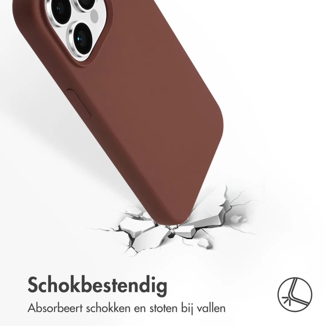 Accezz Hoesje iPhone 15 Pro - Liquid Silicone - New Tea Brown - afbeelding 6 van 6
