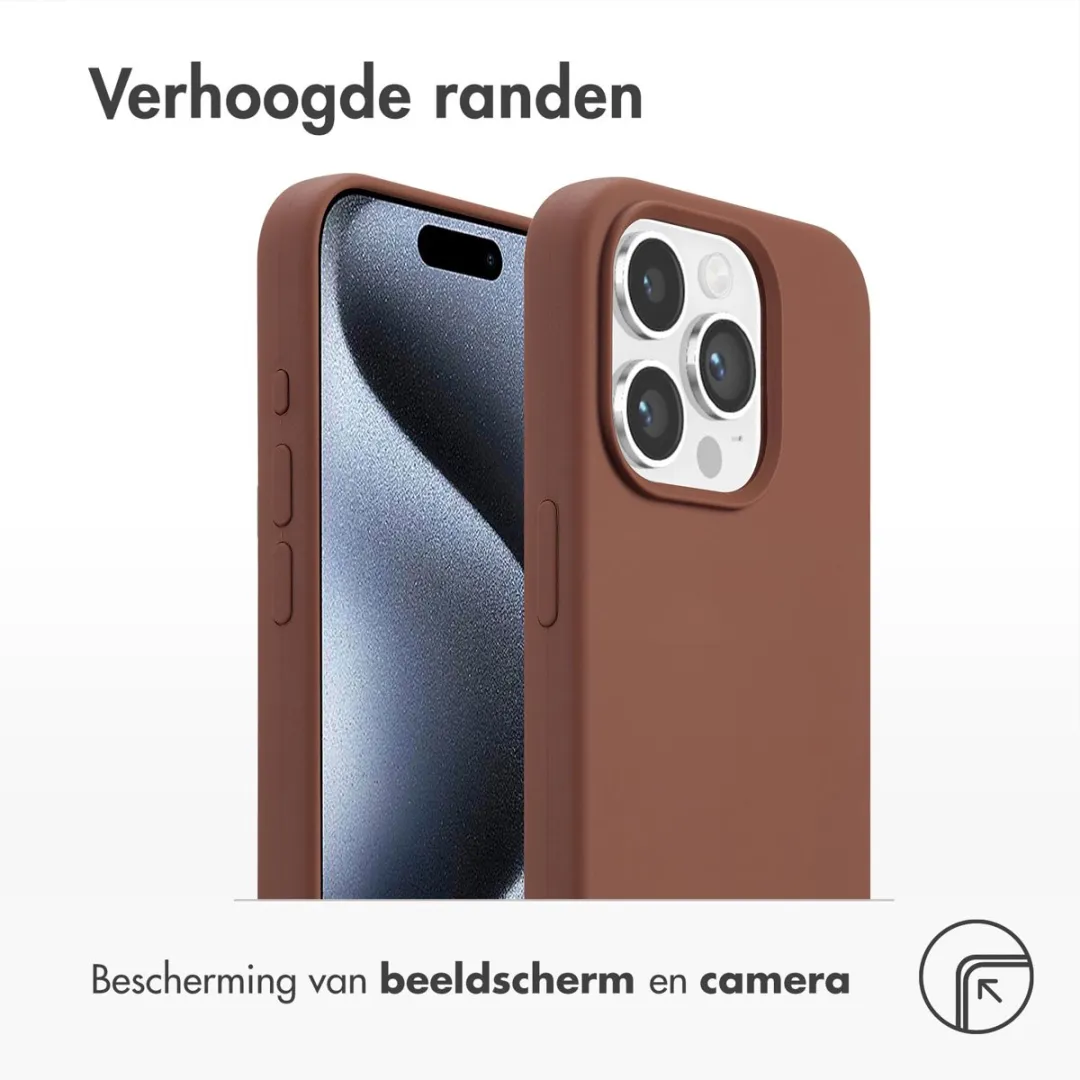 Accezz Hoesje iPhone 15 Pro - Liquid Silicone - New Tea Brown