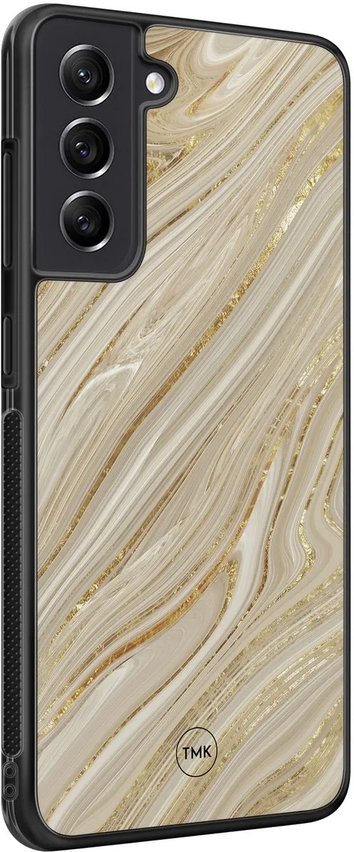 Casevibes S/S21FE/B/009 Hoesje Samsung Galaxy S21 FE - Goud Marmer