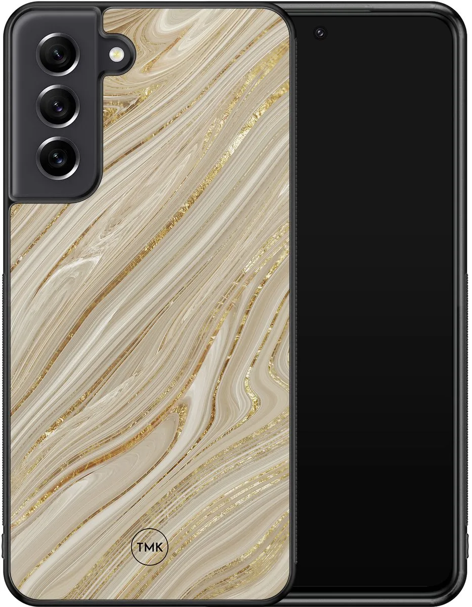 Casevibes S/S21FE/B/009 Hoesje Samsung Galaxy S21 FE - Goud Marmer