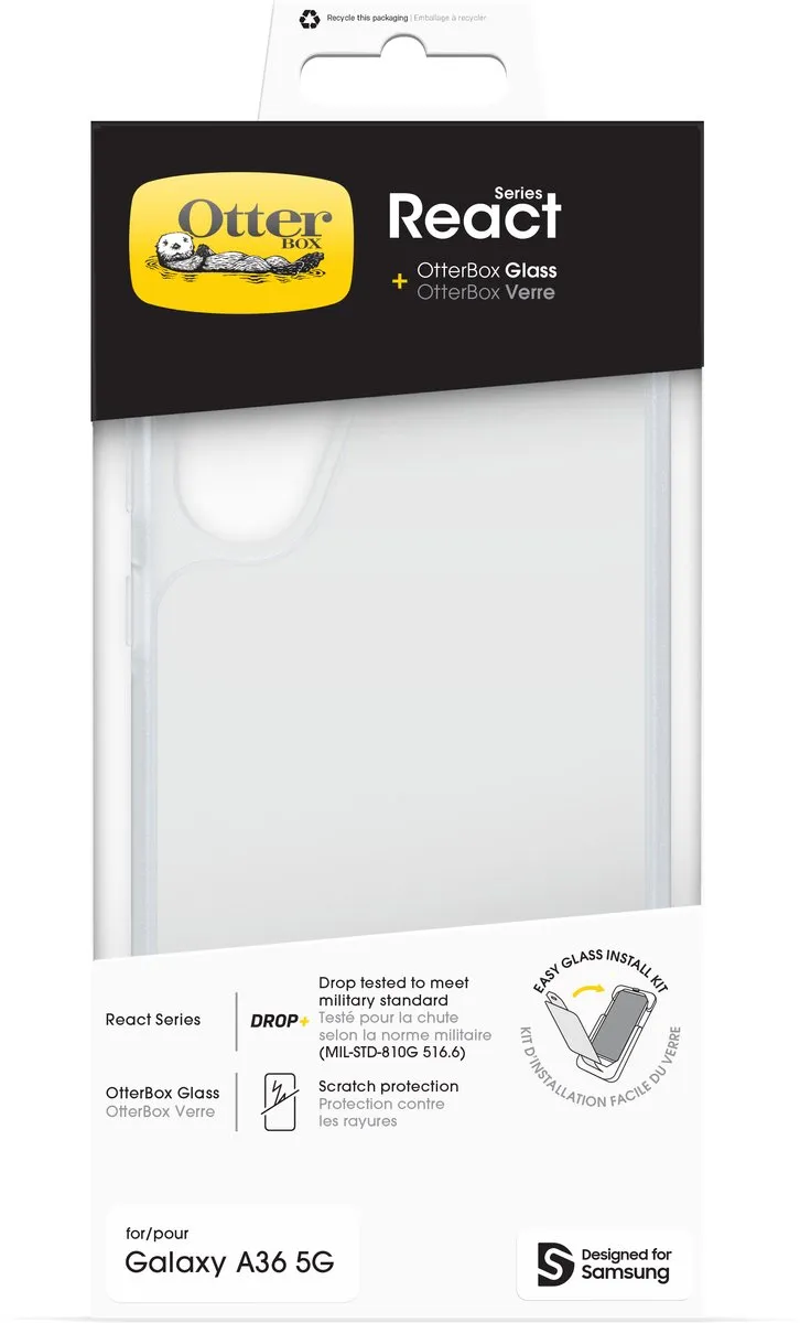 OtterBox React+ Glass Series Samsung Galaxy A36 5G - Transparant