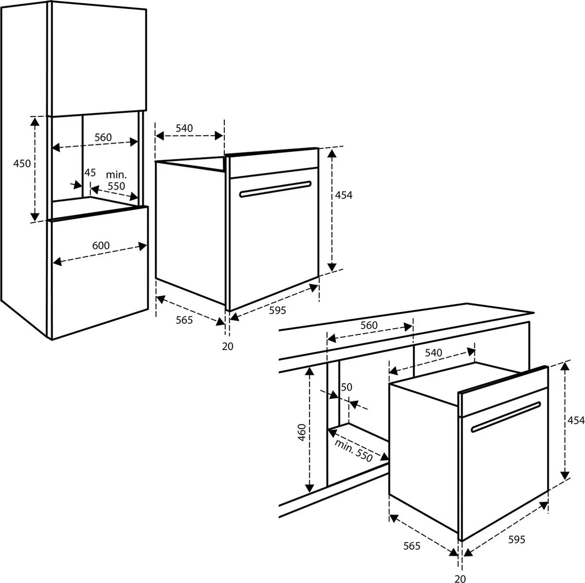 Inventum IMC4535GT Inbouw Combi-oven 50L - Zwart