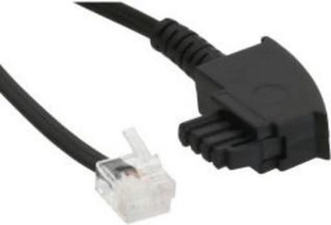 InLine TAE-F naar Western 6/2 DEC ST Kabel 2m - Zwart